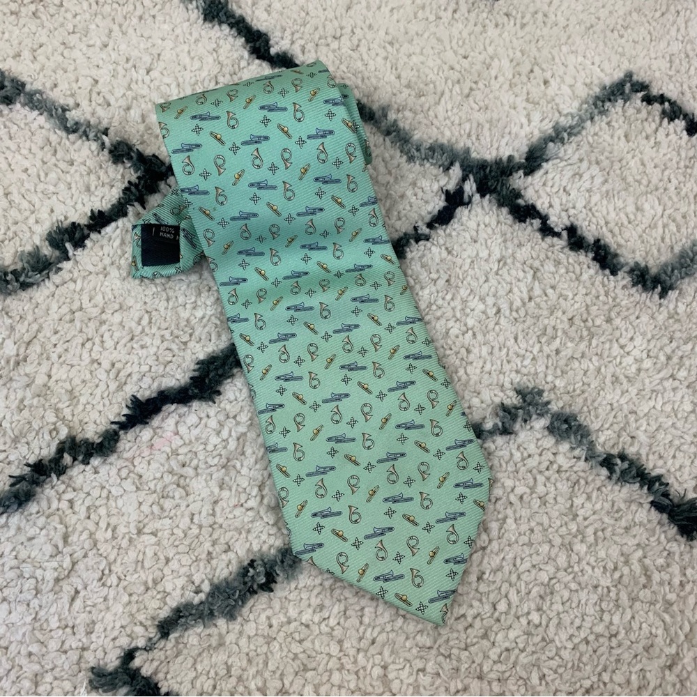 ✨5 FOR $25✨  Luca Massei Green Musical Patterned Men's Tie